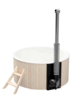 Hot Tub, Badezuber aus Thermoholz und Fiberglaseinsatz Ø 200 cm (integrierter Ofen)